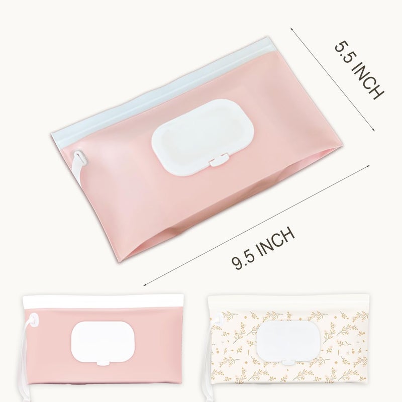 cephira Baby wipes dispenser，portable baby wipes holder for outdoor, Refillable baby wipes container, on the go wet wipe pouch for travel, resuable wipes dispenser for hiking (pink) - Image 4